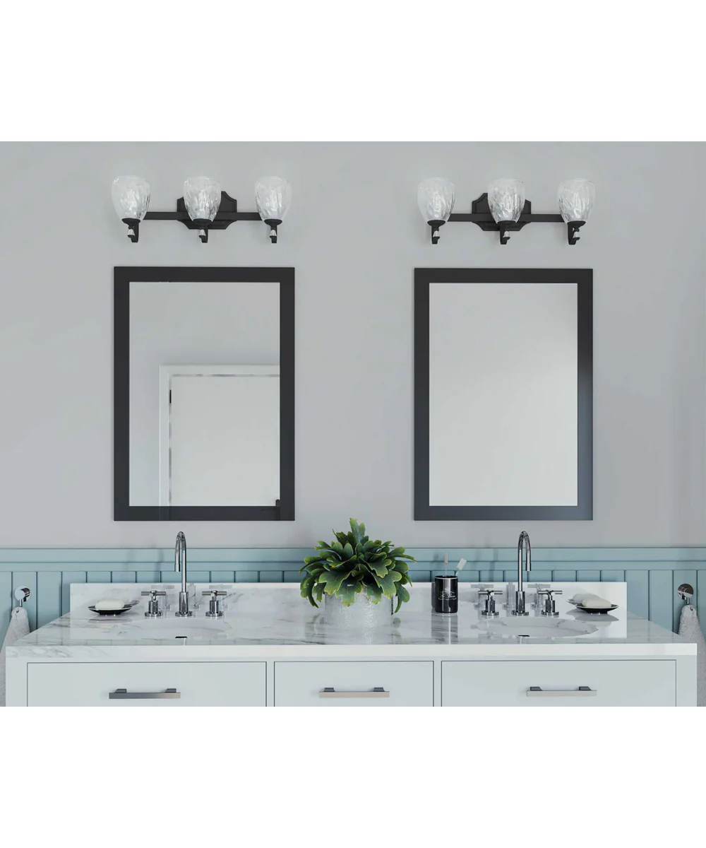 Anjoux 3-Light Clear Water Glass Luxe Bath Vanity Light Antique Bronze - Image 2