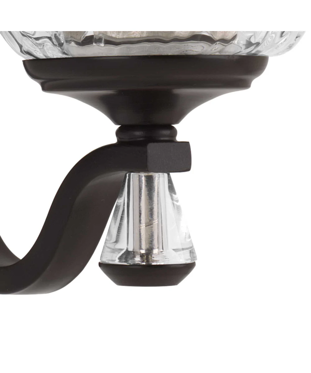 Anjoux 3-Light Clear Water Glass Luxe Bath Vanity Light Antique Bronze - Image 4
