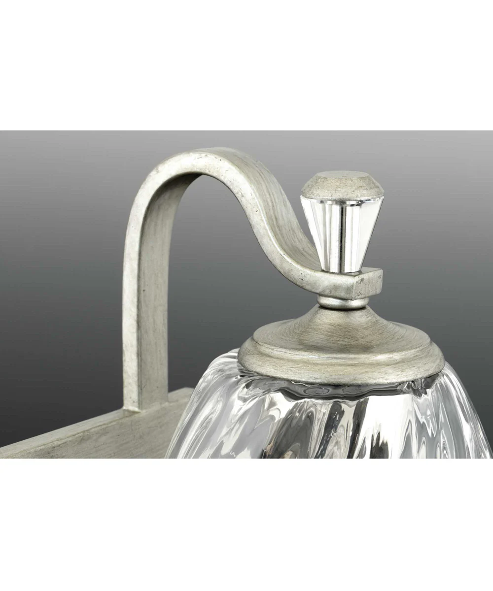 Anjoux 4-Light Clear Water Glass Luxe Bath Vanity Light Silver Ridge - Image 5