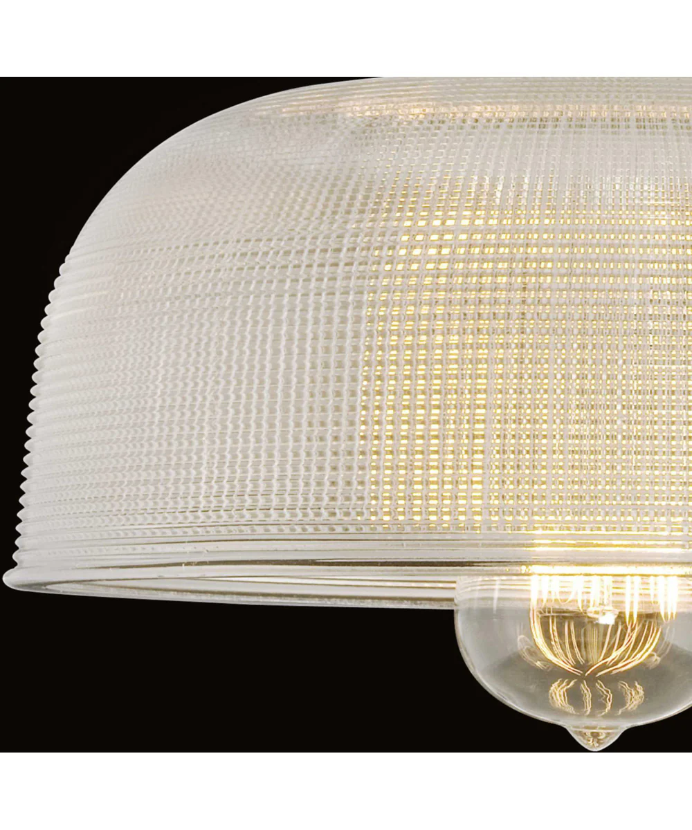 Archie 1-Light Clear Prismatic Glass Coastal Pendant Light Polished Chrome - Image 3