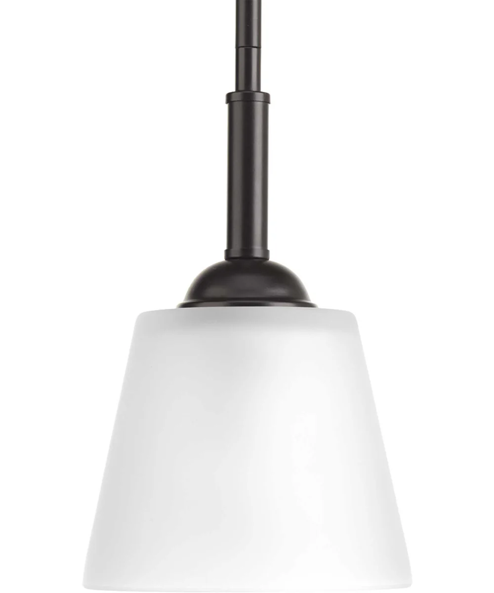 Arden 1-Light Etched Glass Farmhouse Mini-Pendant Light Antique Bronze