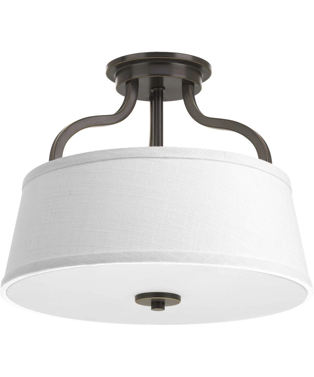 Arden 2-Light 14" Semi-Flush Convertible Antique Bronze