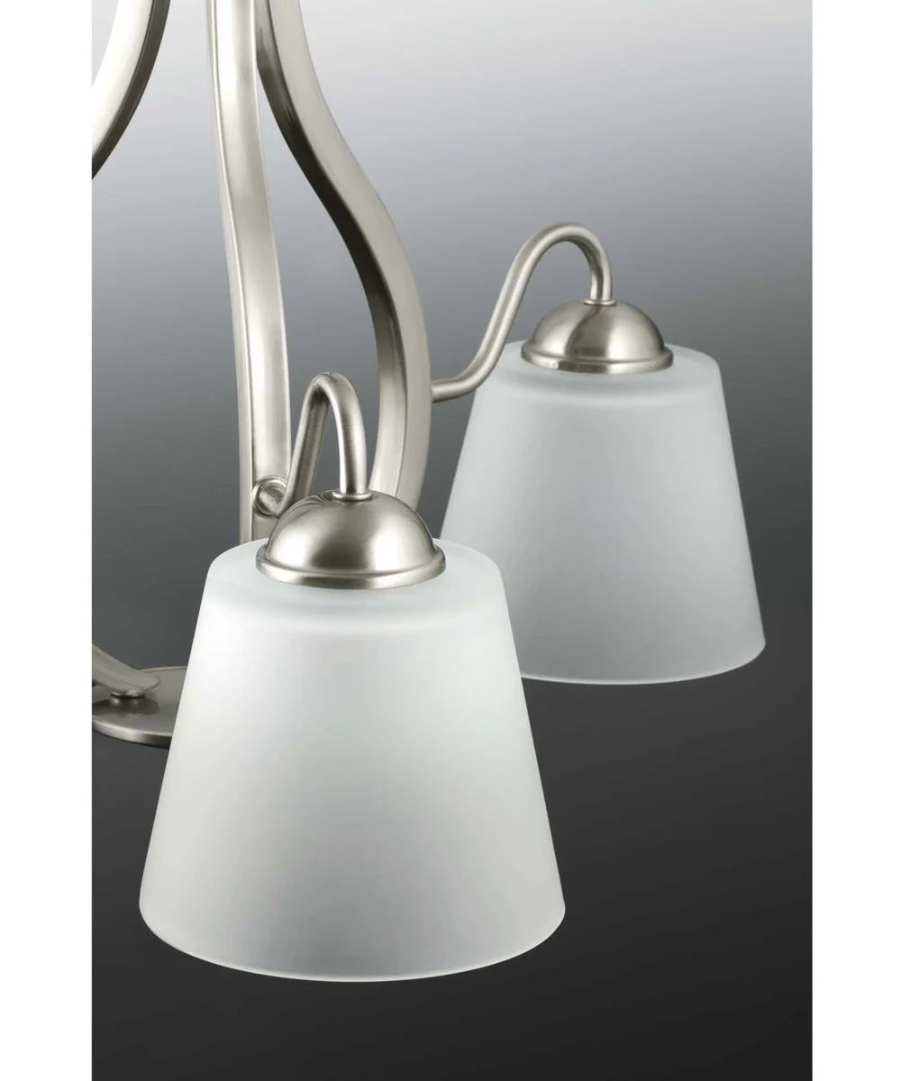 Arden 5-Light Etched Glass Farmhouse Chandelier Light Brushed Nickel - Image 5