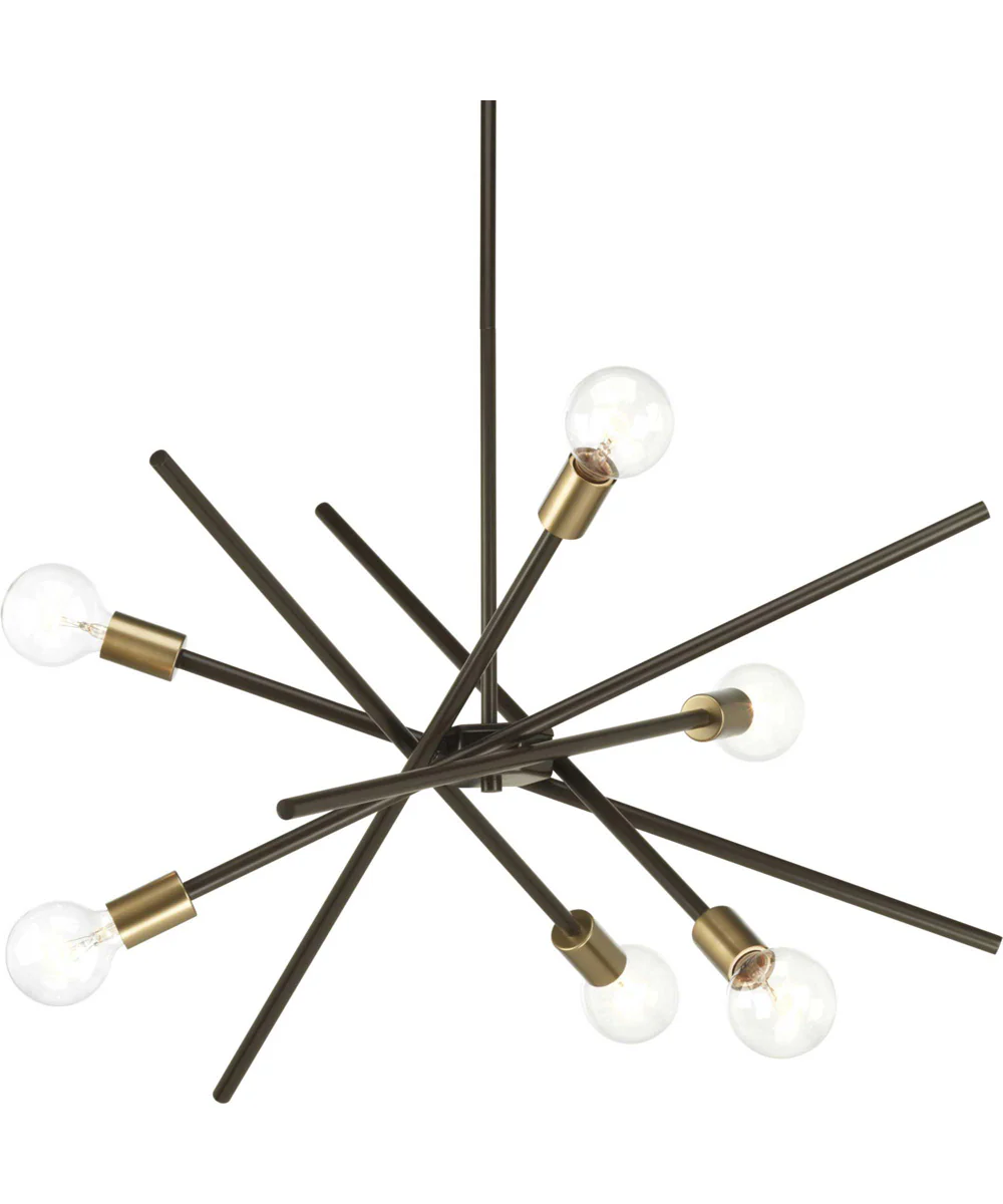 Astra 6-Light Mid-Century Modern Chandelier Light Antique Bronze - Image 8