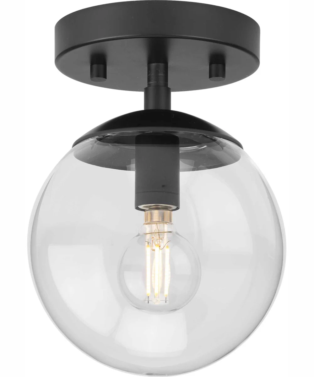 Atwell 1-Light Mid-Century Modern Semi-Flush Mount Matte Black - Image 3