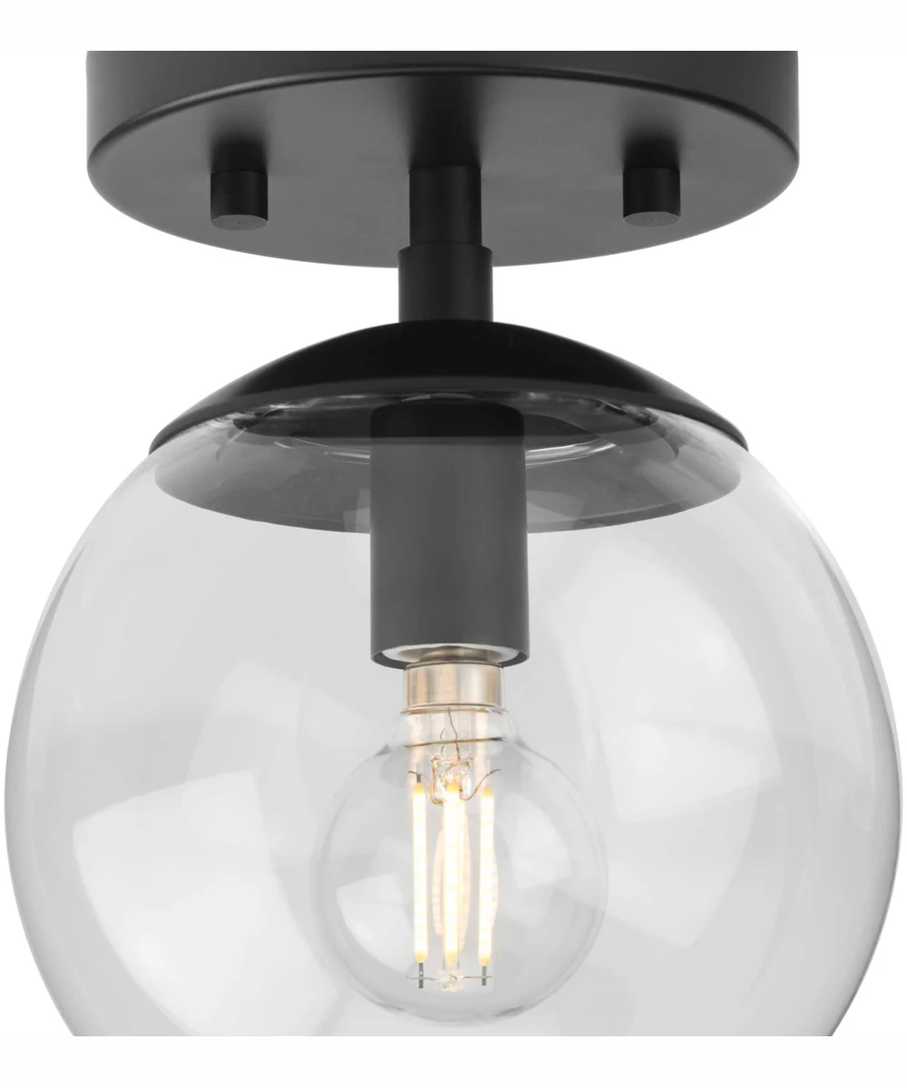 Atwell 1-Light Mid-Century Modern Semi-Flush Mount Matte Black - Image 8