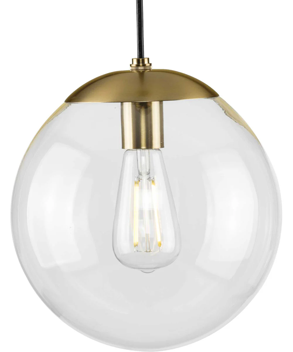 Atwell 10-inch Clear Glass Globe Medium Hanging Pendant Light Brushed Bronze