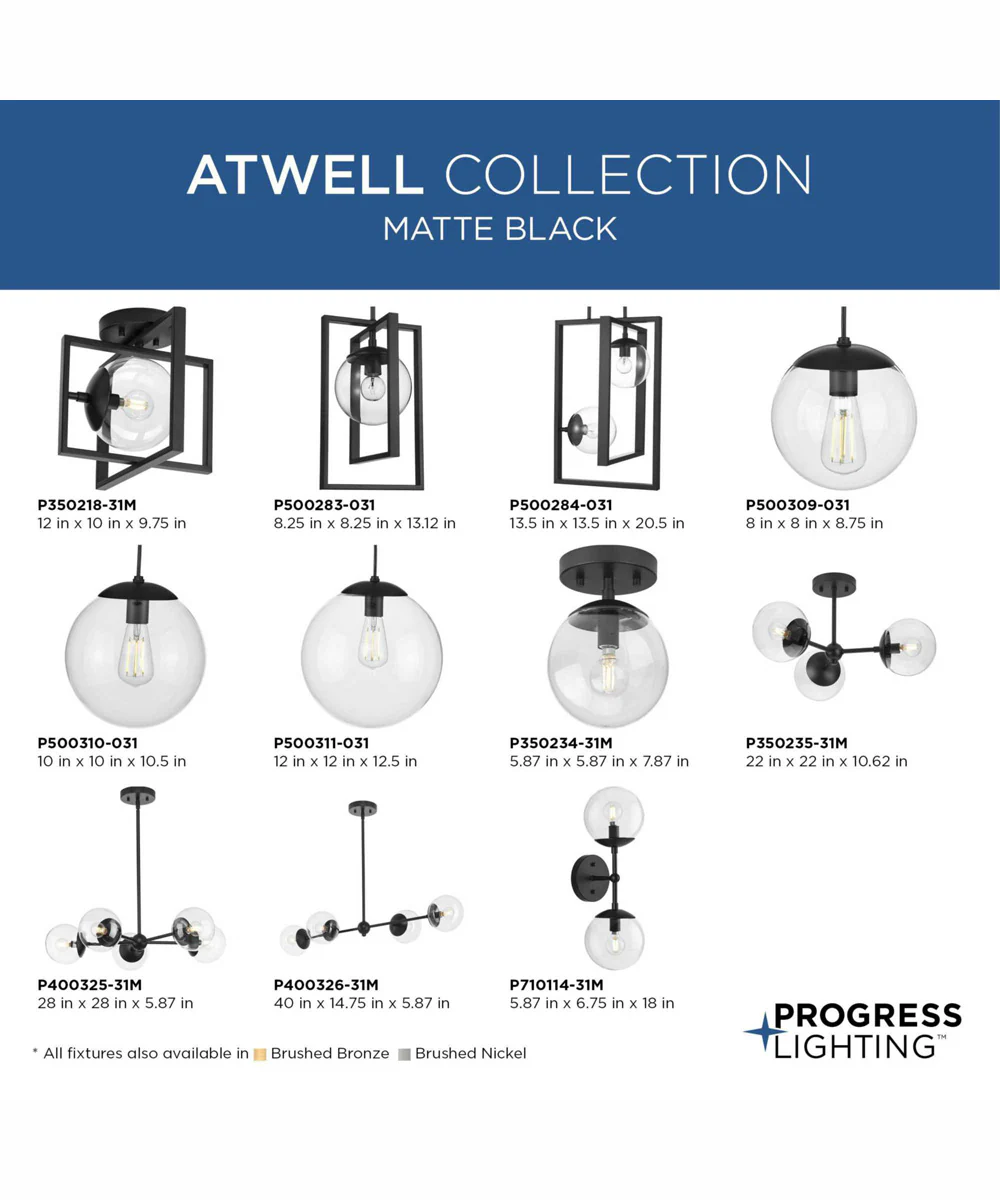 Atwell 4-Light Mid-Century Modern Island Light Matte Black - Image 5
