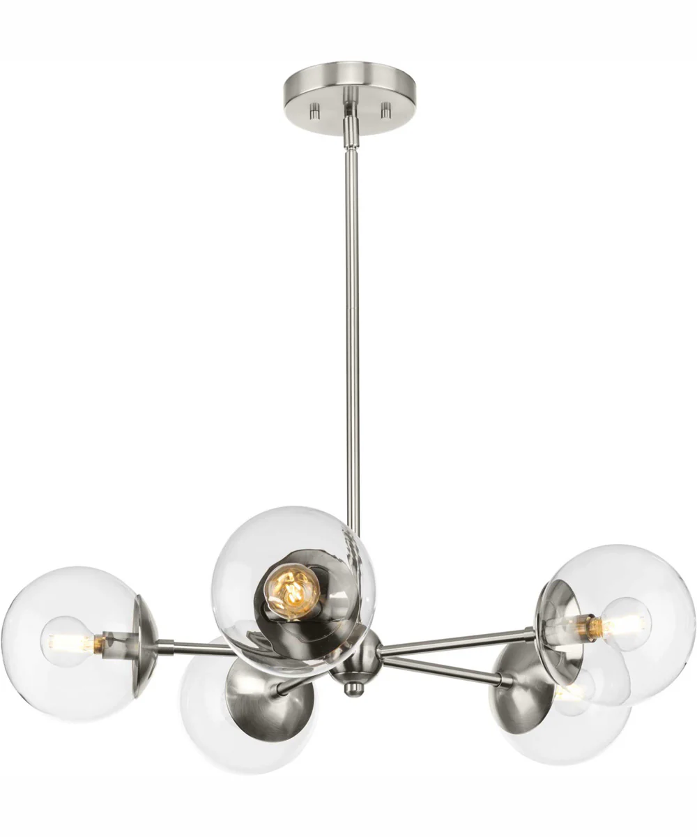 Atwell 5-Light Mid-Century Modern Chandelier Brushed Nickel - Image 3