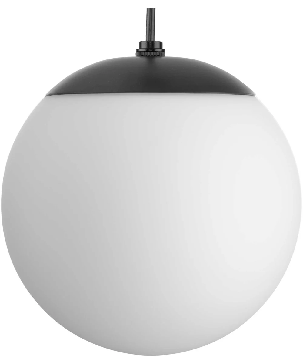 Atwell Opal Glass Globe Small Hanging Pendant Light Matte Black