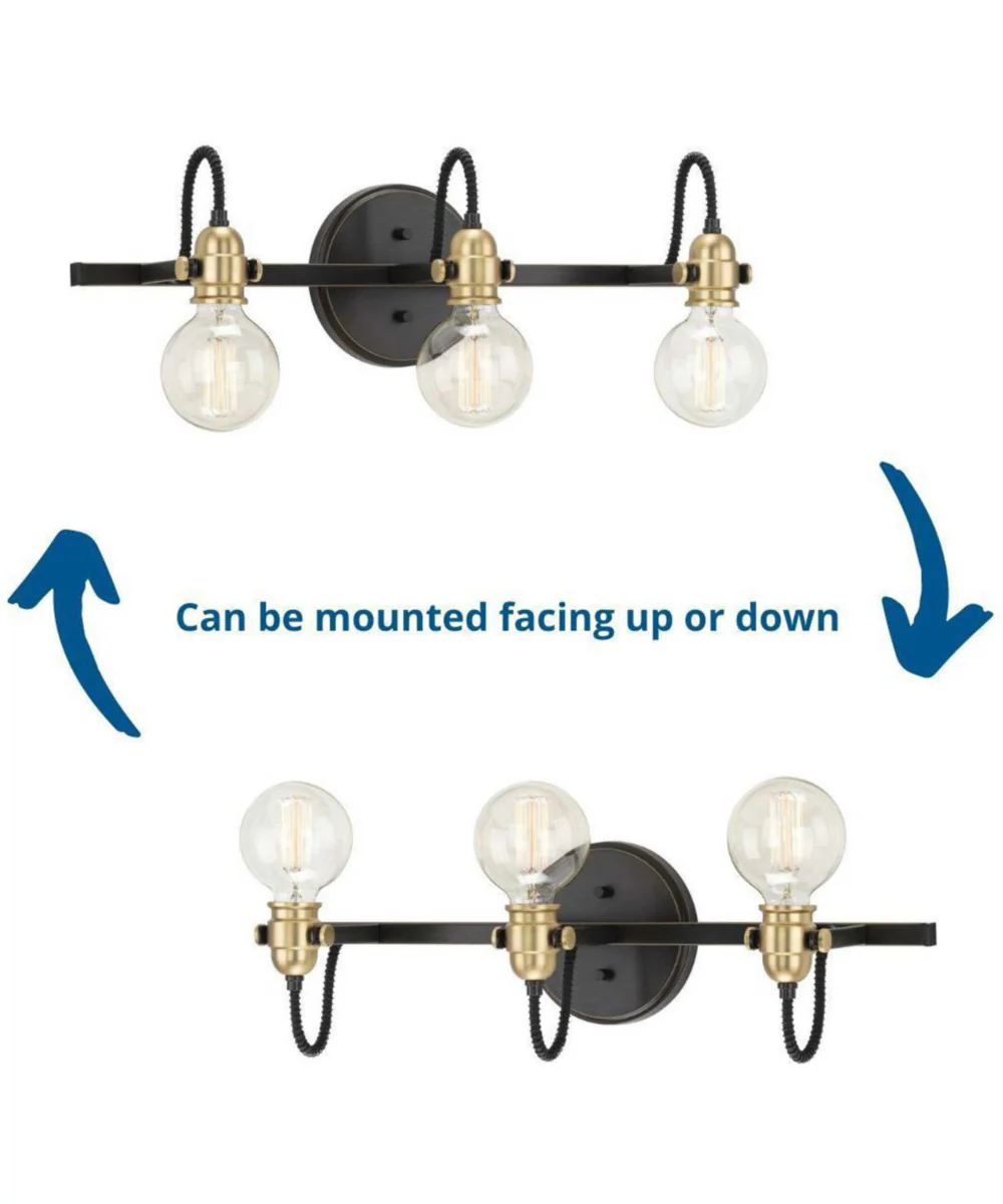 Axle 3-Light Vintage Style Bath Vanity Wall Light Antique Bronze - Image 5