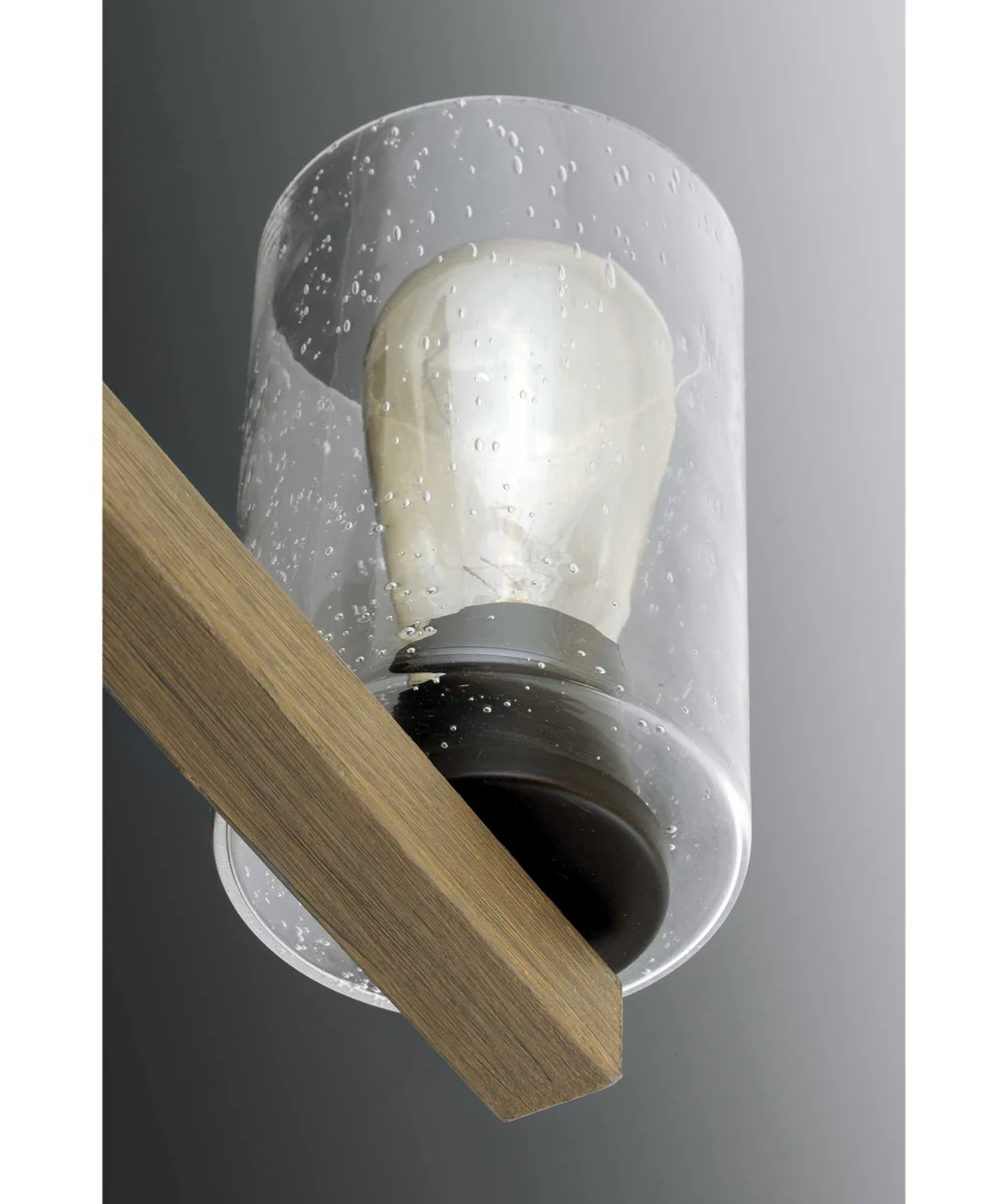 Barnes Mill 1-Light Clear Seeded Glass Farmhouse Bath Vanity Light Antique Bronze - Image 2