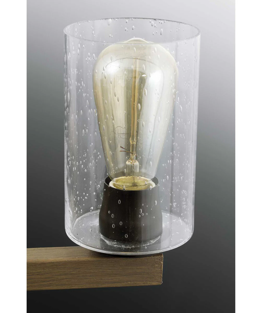 Barnes Mill 1-Light Clear Seeded Glass Farmhouse Bath Vanity Light Antique Bronze - Image 5