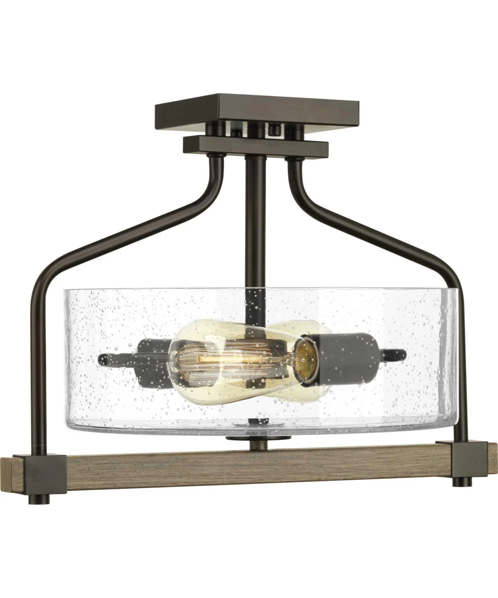 Barnes Mill 2-Light 16-1/4 Semi-Flush Antique Bronze - Image 4