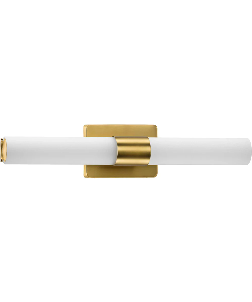 Blanco LED 22" Etched White Glass Luxe Bath Vanity Light Satin Brass