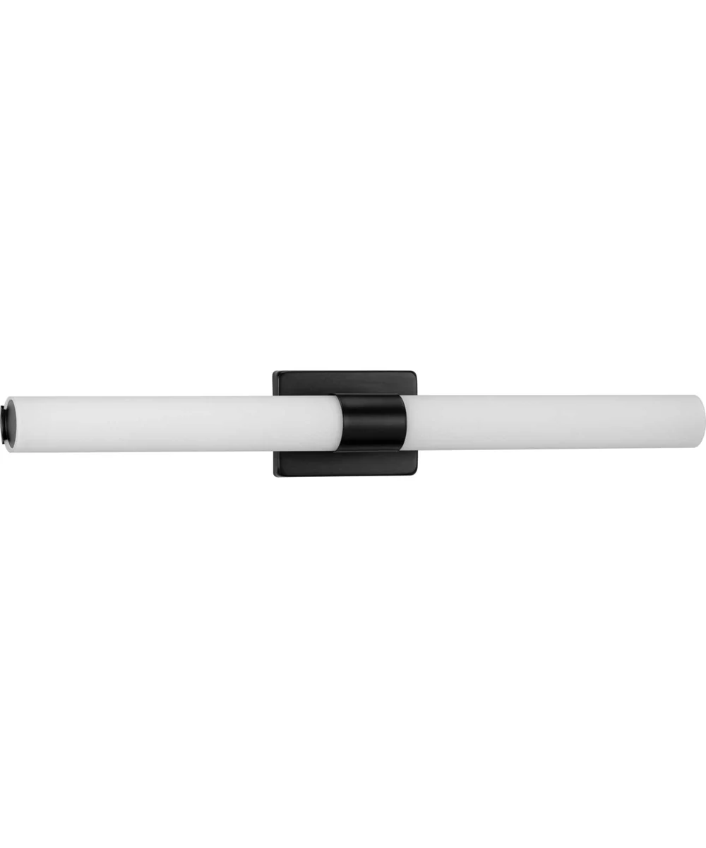 Blanco LED 32" Etched White Glass Modern Bath Vanity Light Matte Black