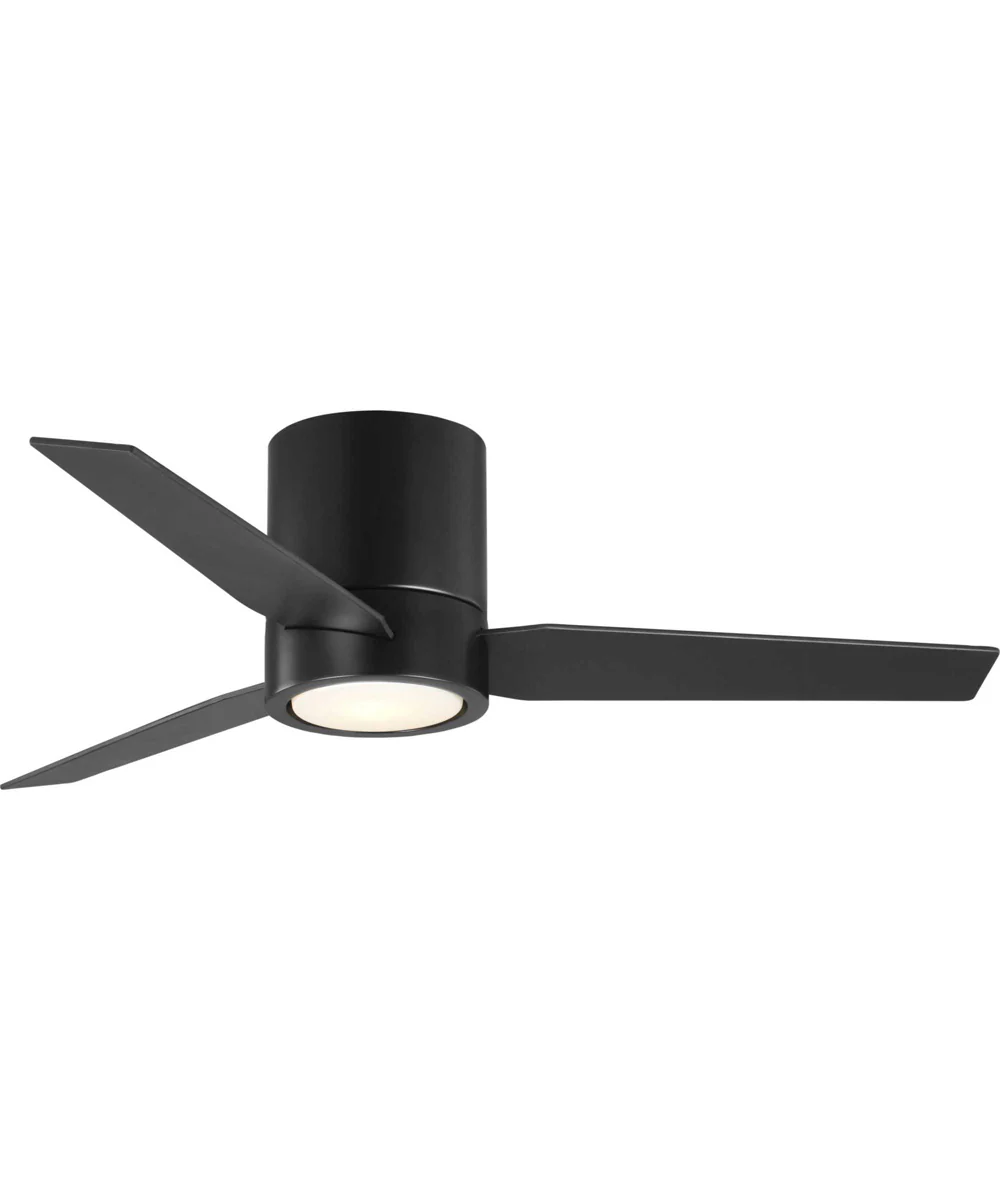 Braden 44" 3-Blade Matte LED Mid-Century Modern Indoor Hugger Ceiling Fan Black - Image 13