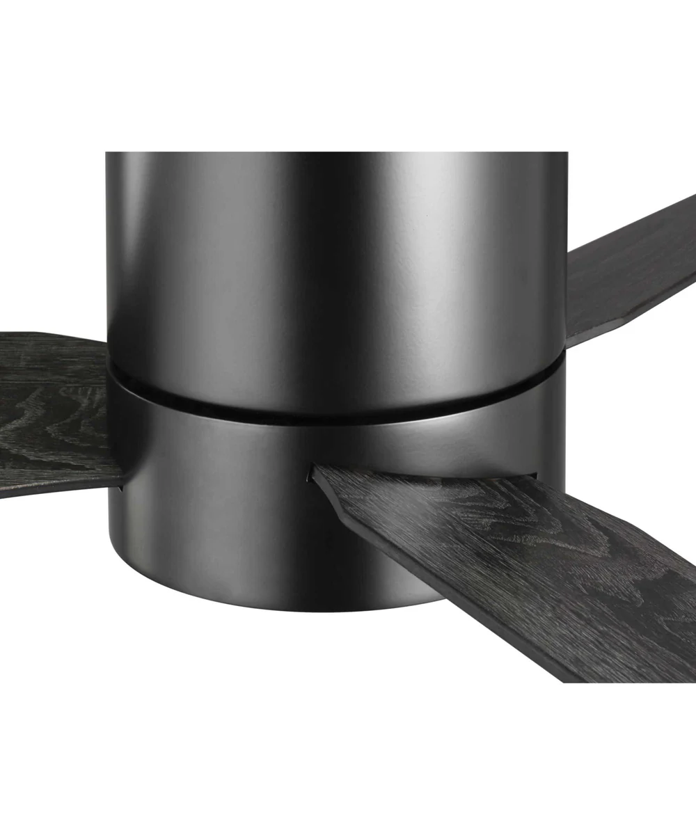 Braden 44" 3-Blade Matte LED Mid-Century Modern Indoor Hugger Ceiling Fan Black - Image 8