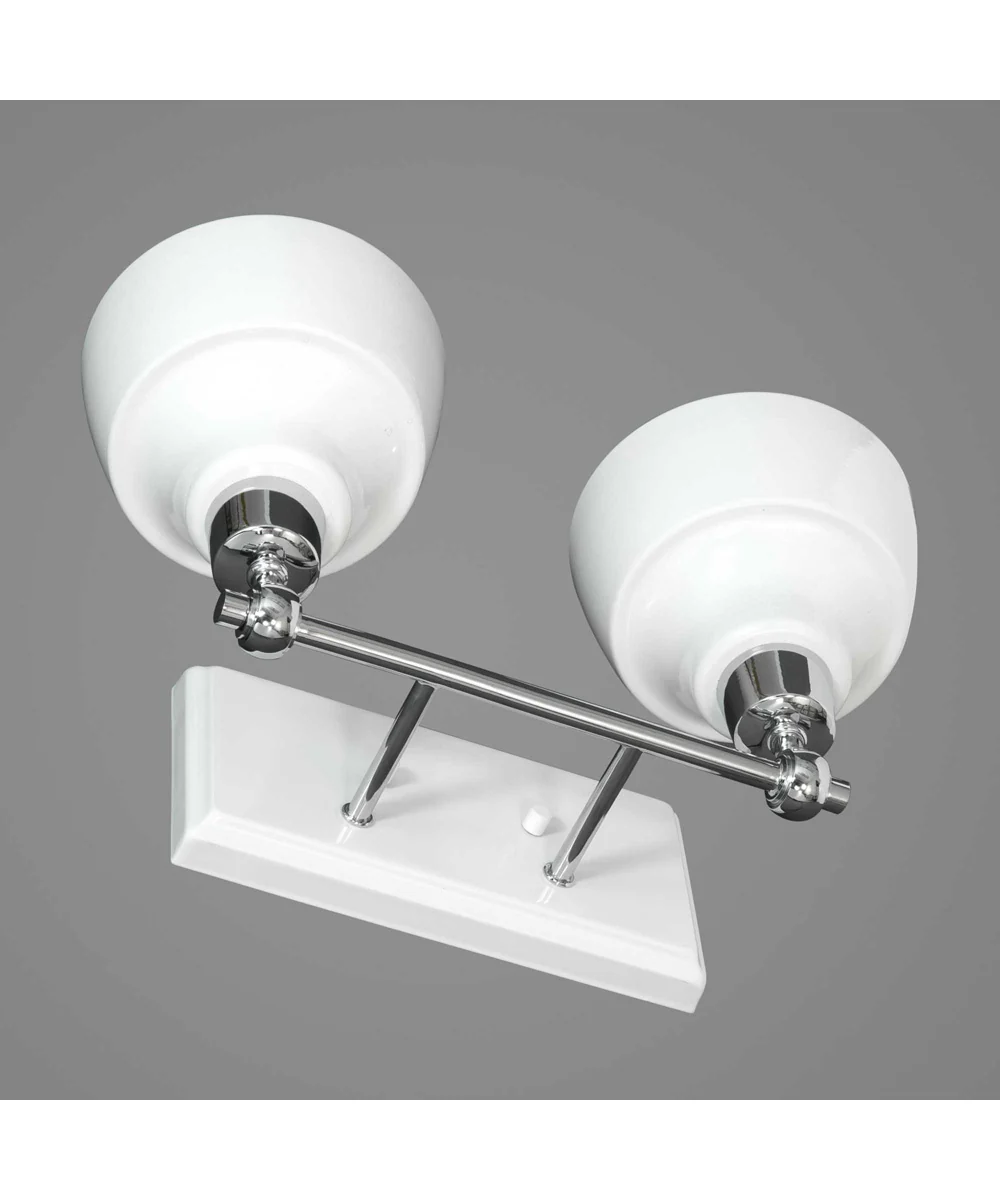 Bramlett 2-Light White Metal Shade Coastal Bath Vanity Light Polished Chrome - Image 4