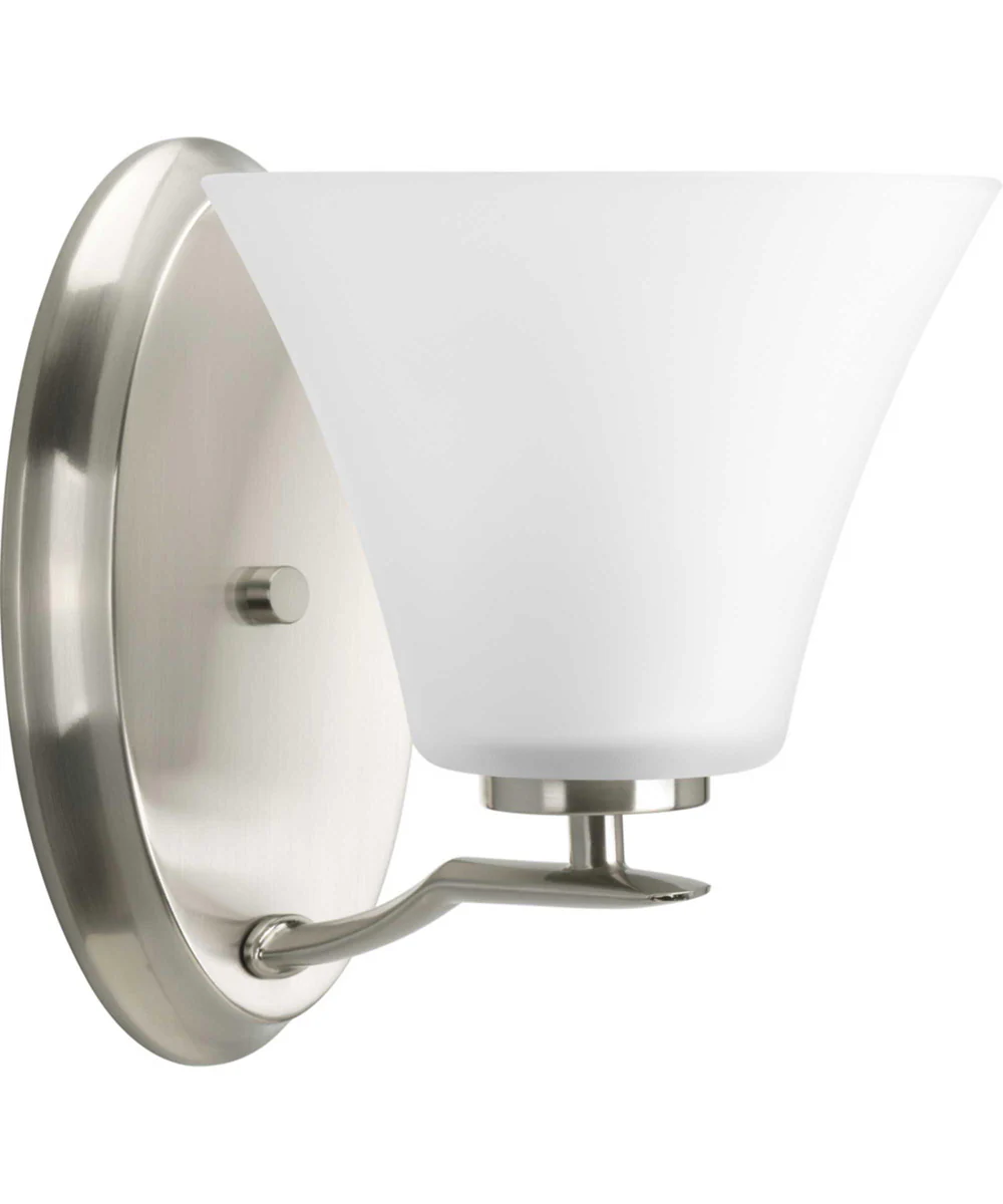 Bravo 1-Light Etched Glass Modern Bath Vanity Light Brushed Nickel