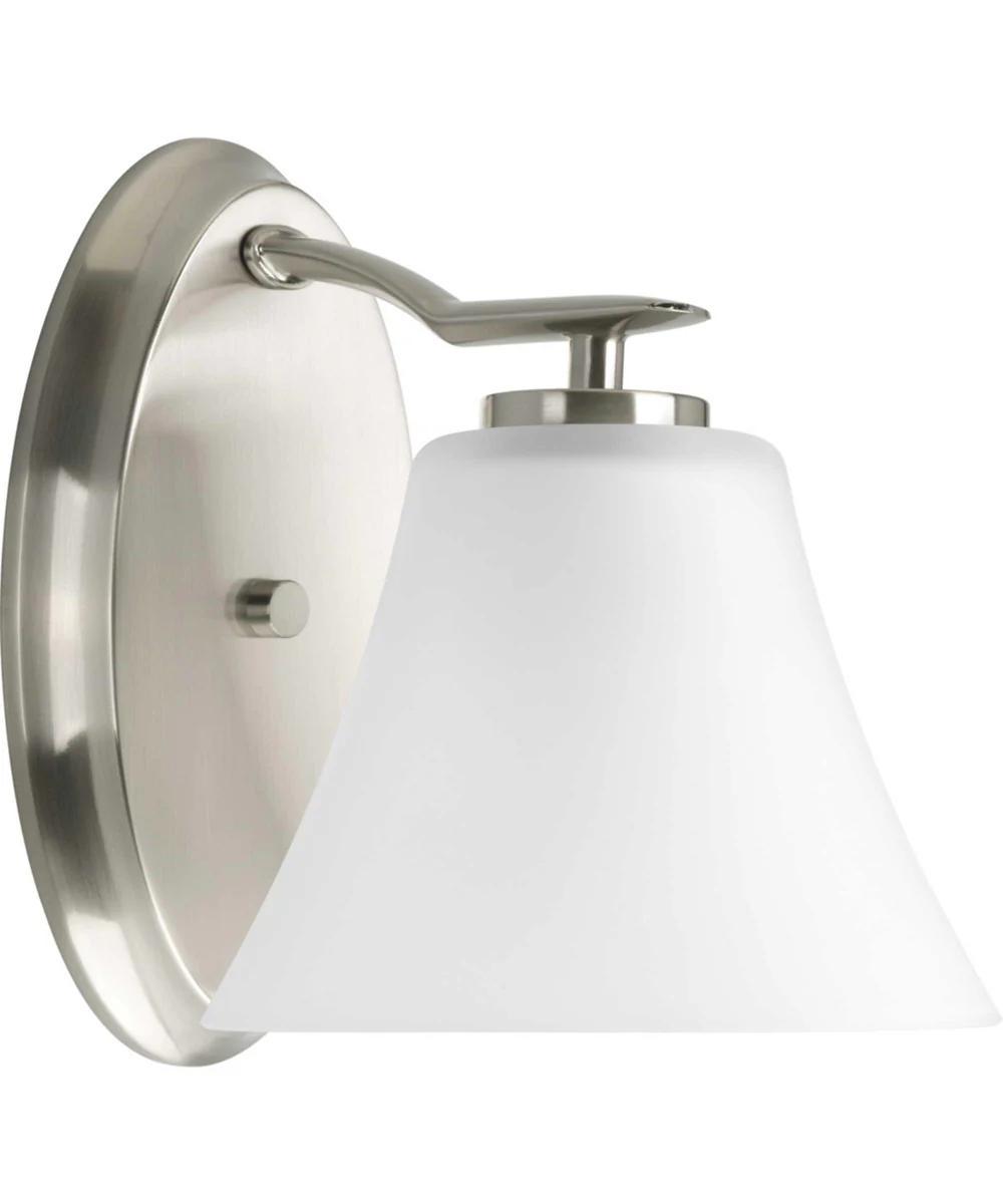 Bravo 1-Light Etched Glass Modern Bath Vanity Light Brushed Nickel - Image 2