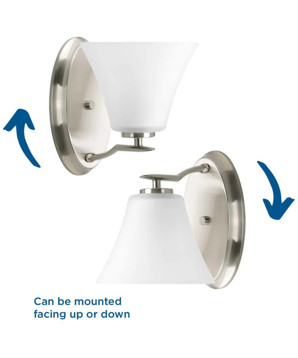 Bravo 1-Light Etched Glass Modern Bath Vanity Light Brushed Nickel - Image 4