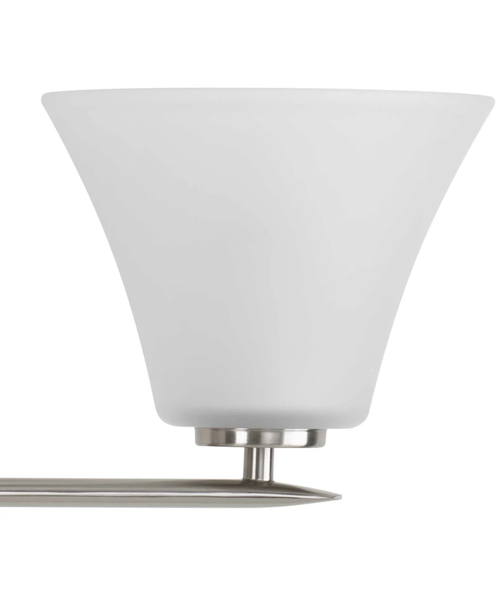 Bravo 1-Light Etched Glass Modern Bath Vanity Light Brushed Nickel - Image 5