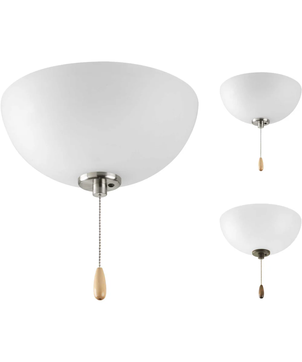 Bravo 2-Light Ceiling Fan Light Antique Bronze;Brushed Nickel