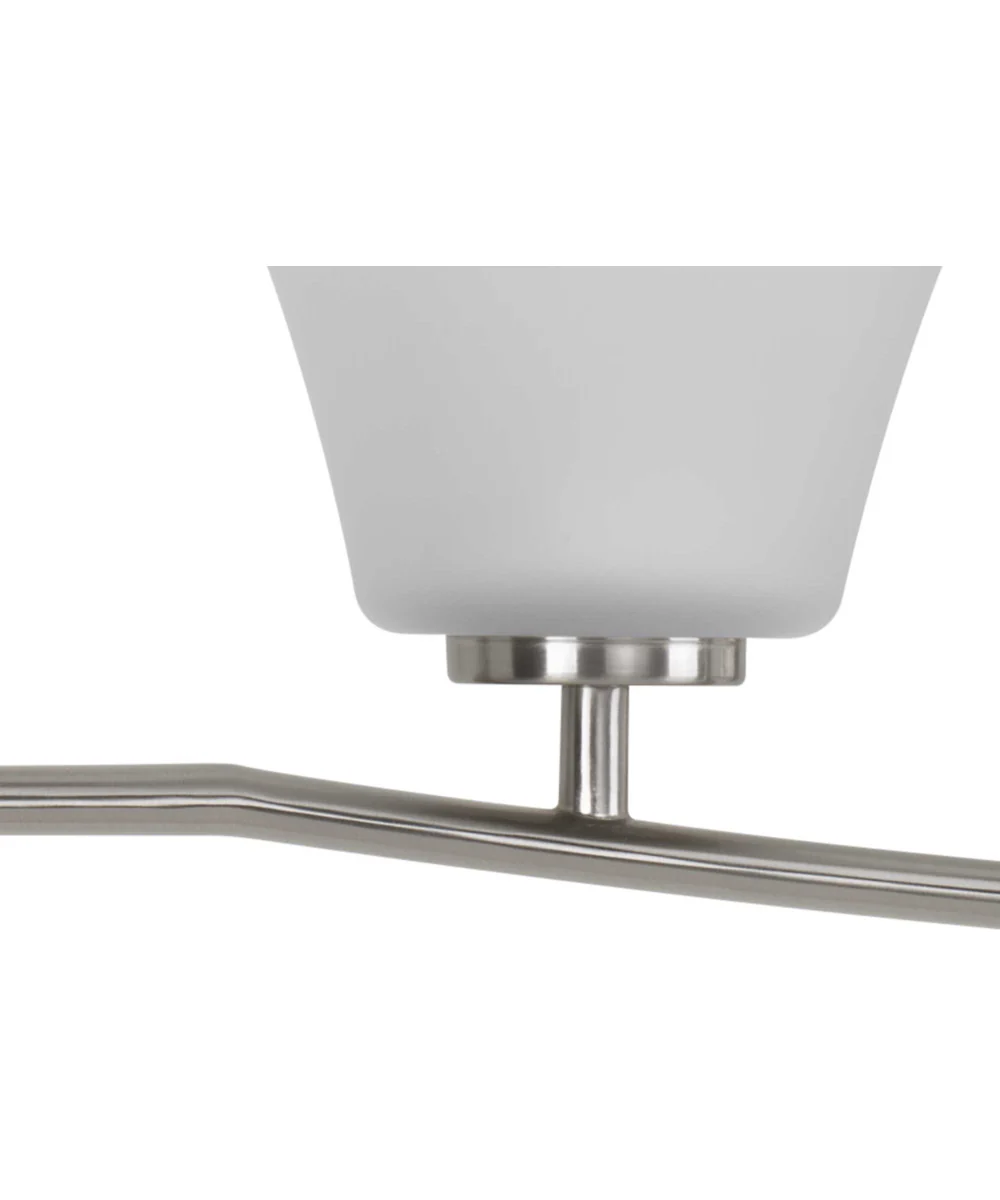 Bravo 4-Light Etched Glass Modern Bath Vanity Light Brushed Nickel - Image 2