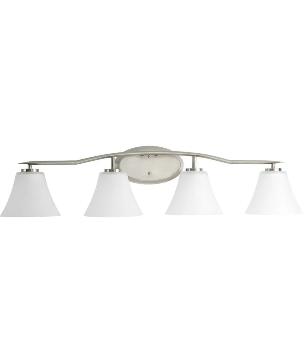 Bravo 4-Light Etched Glass Modern Bath Vanity Light Brushed Nickel - Image 6