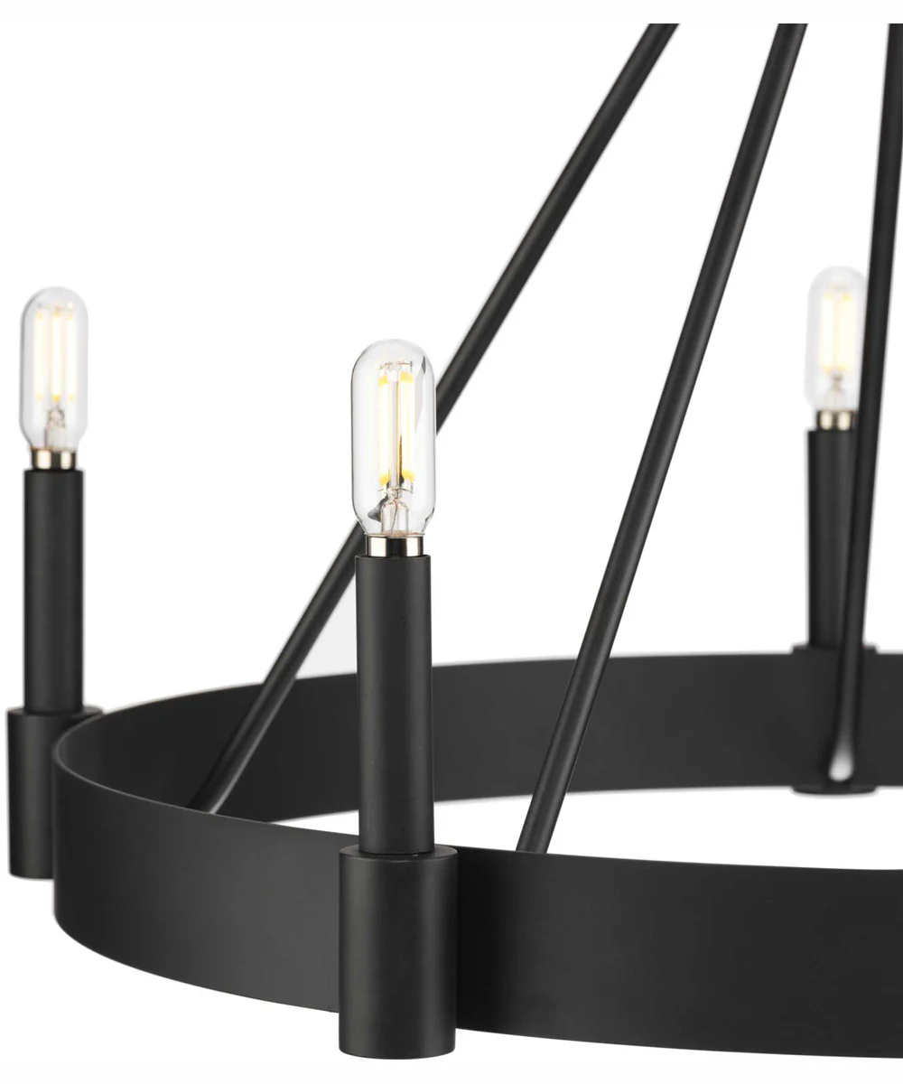 Breckenridge 5-Light Rustic Farmhouse Chandelier Matte Black - Image 7