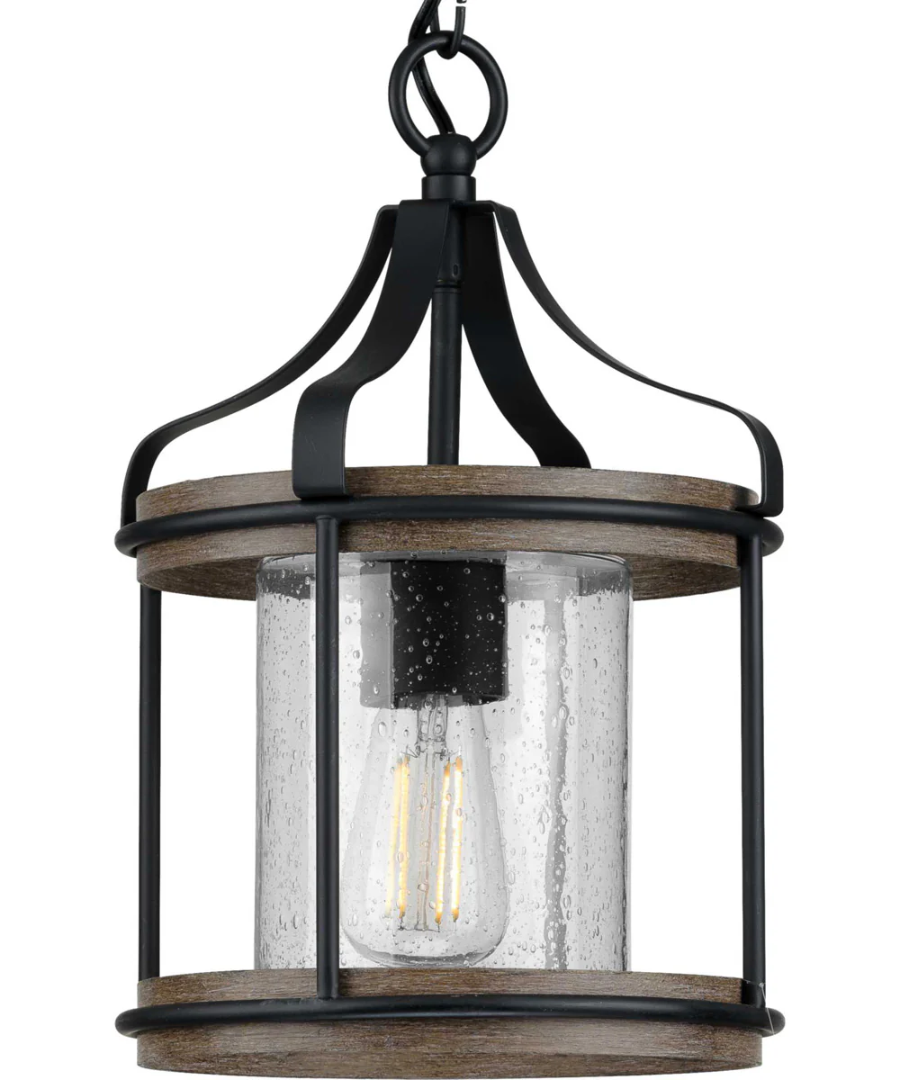 Brenham Black 1-Light Outdoor Pendant Matte Black