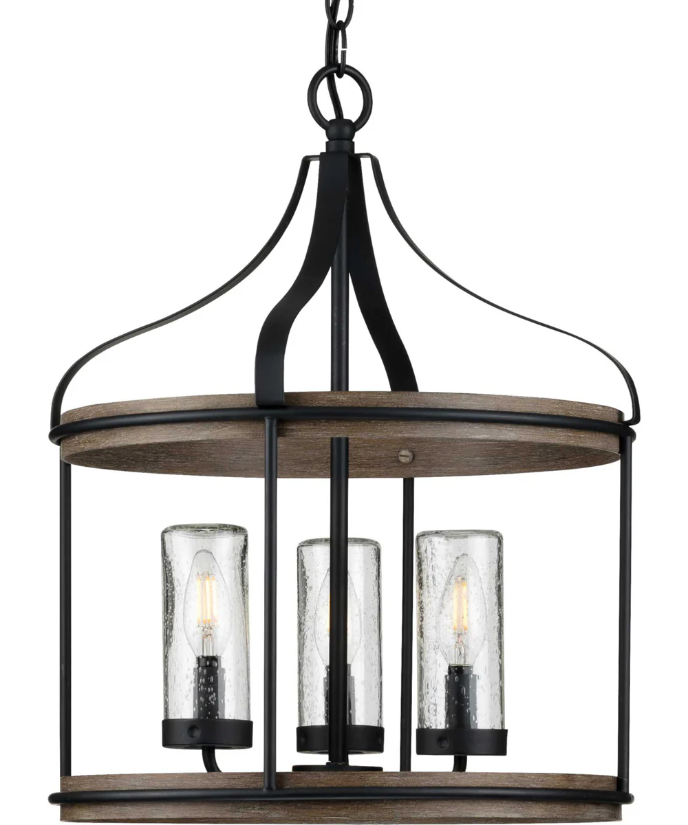Brenham Black 3-Light Outdoor Pendant Matte Black