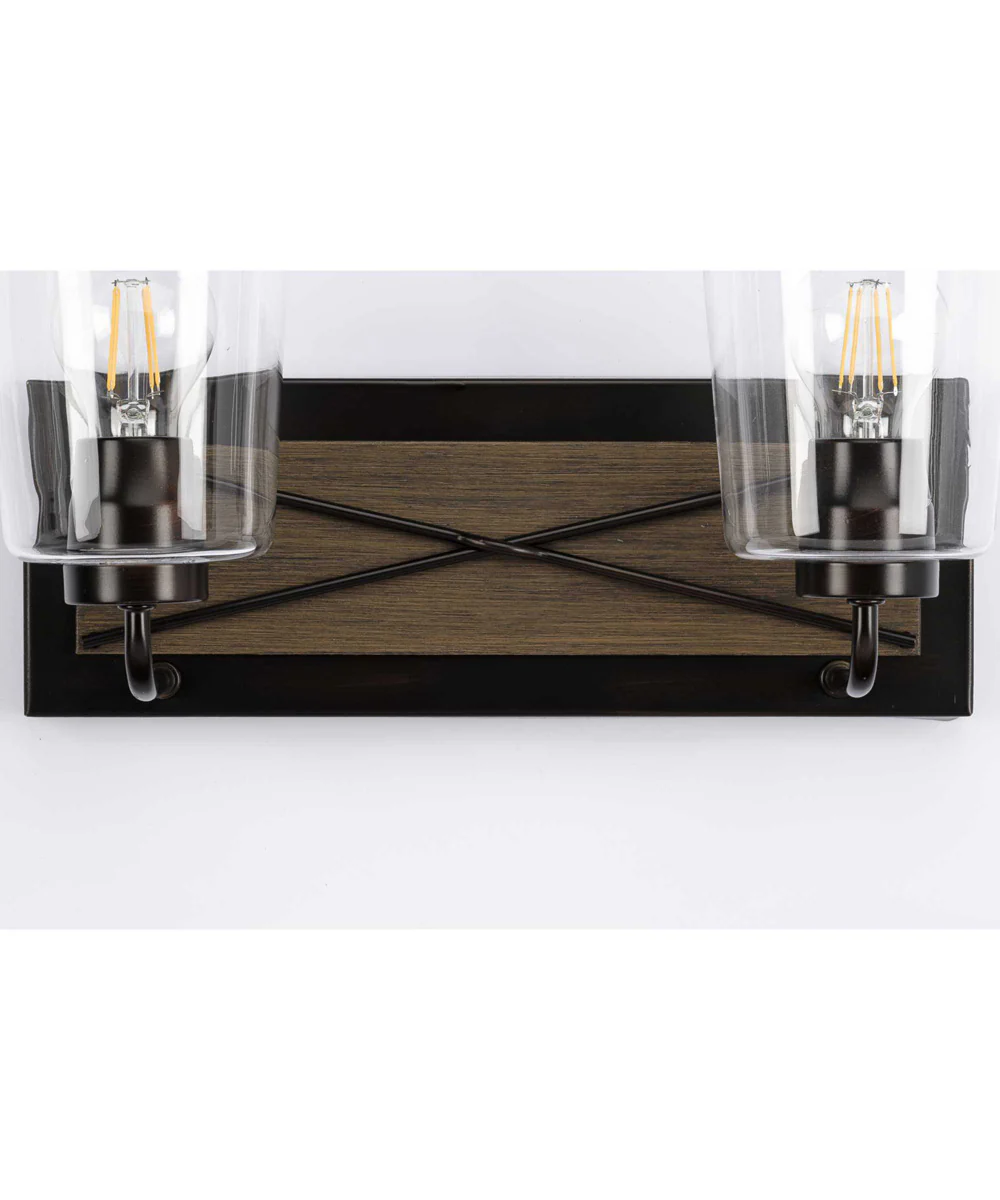 Briarwood 2-Light Clear Glass Coastal Bath Vanity Light Antique Bronze - Image 5