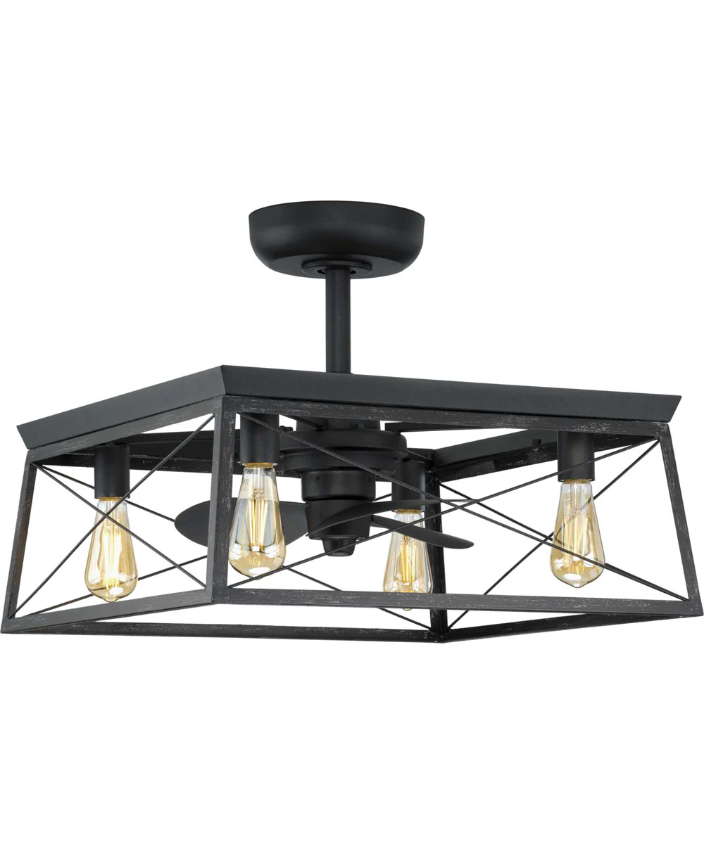Briarwood 22-Inch 3-Blade  Farmhouse Fandelier  Matte Black