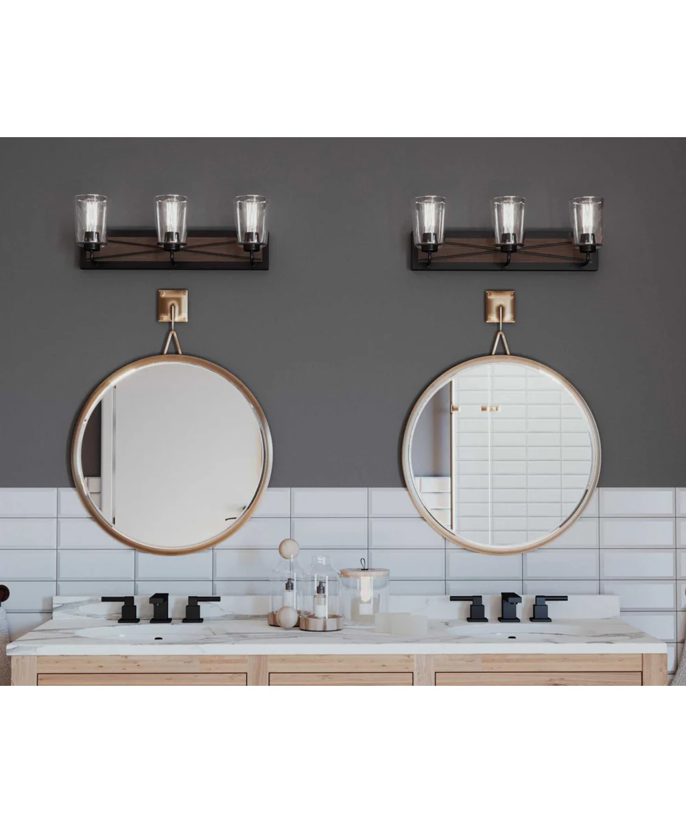 Briarwood 3-Light Clear Glass Coastal Bath Vanity Light Antique Bronze - Image 2