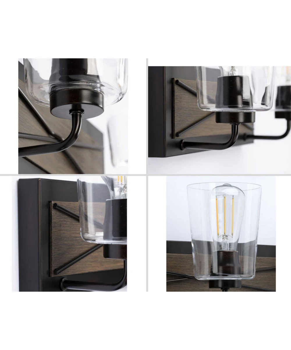 Briarwood 3-Light Clear Glass Coastal Bath Vanity Light Antique Bronze - Image 3