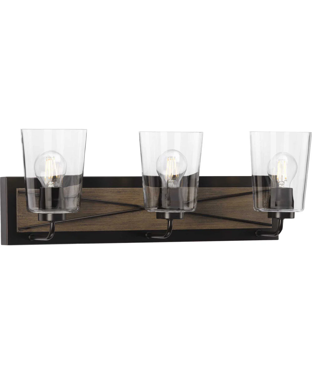 Briarwood 3-Light Clear Glass Coastal Bath Vanity Light Antique Bronze - Image 5