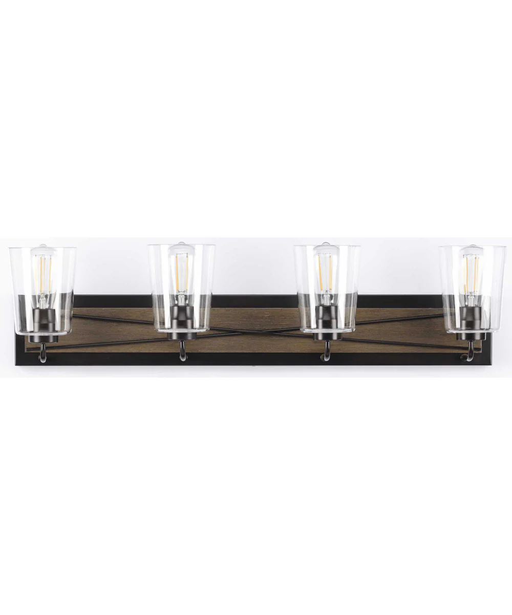 Briarwood 4-Light Clear Glass Coastal Bath Vanity Light Antique Bronze - Image 11