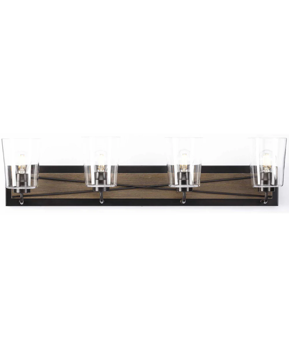 Briarwood 4-Light Clear Glass Coastal Bath Vanity Light Antique Bronze - Image 6