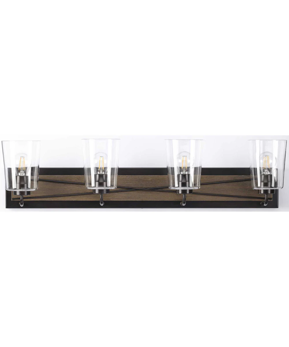 Briarwood 4-Light Clear Glass Coastal Bath Vanity Light Antique Bronze - Image 7