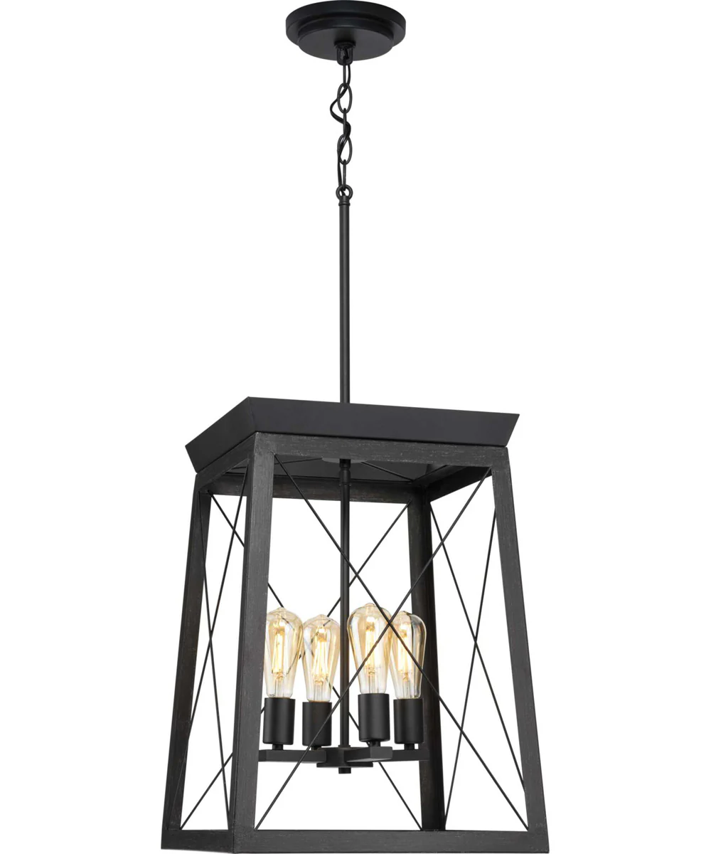 Briarwood 4-Light Farmhouse  Chandelier Foyer Light Textured Black - Image 4