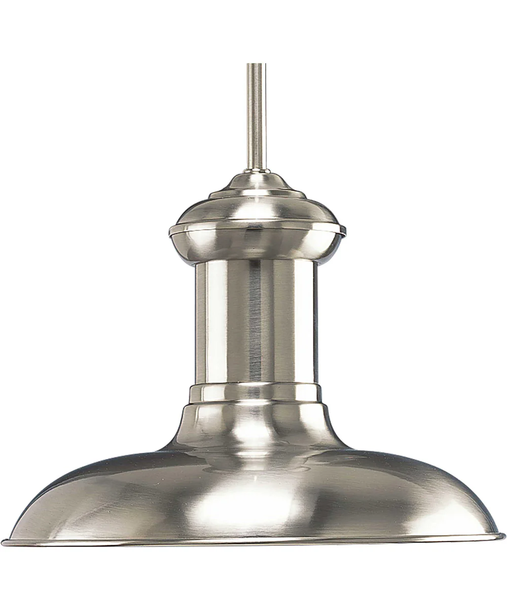 Brookside LED Spun Metal Shade Coastal LED Pendant Light Brushed Nickel
