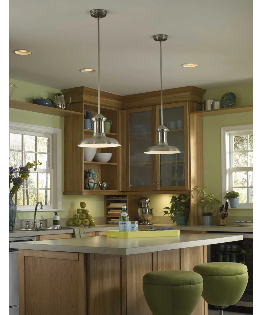 Brookside LED Spun Metal Shade Coastal LED Pendant Light Brushed Nickel - Image 5