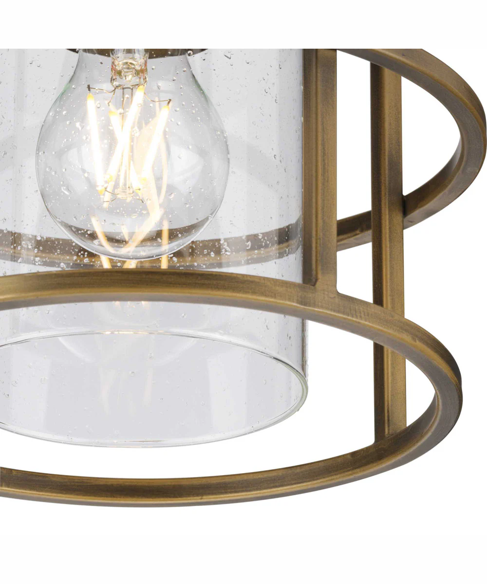 Burgess 1-Light Modern Farmhouse Flush Mount Aged Bronze - Image 3