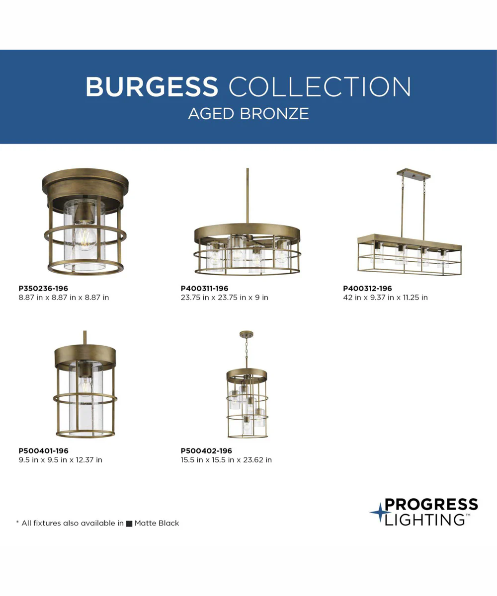 Burgess 1-Light Modern Farmhouse Flush Mount Aged Bronze - Image 4