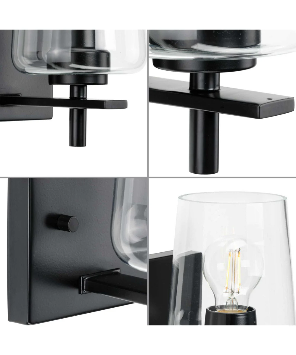Calais 1-Light New Traditional Clear Glass Bath Vanity Light Matte Black - Image 4