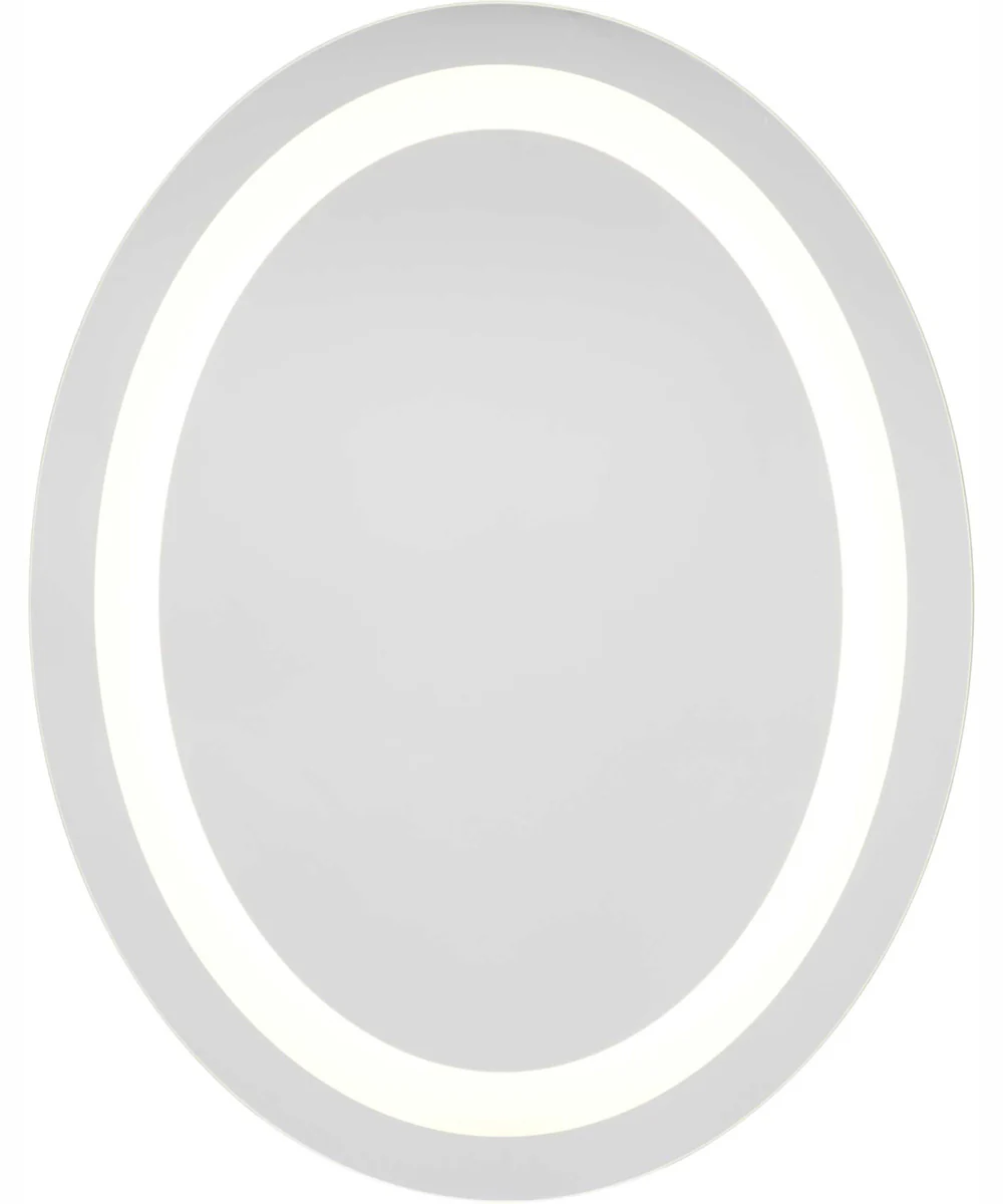 Captarent 22x28 in. Oval Illuminated Integrated LED Modern Mirror White