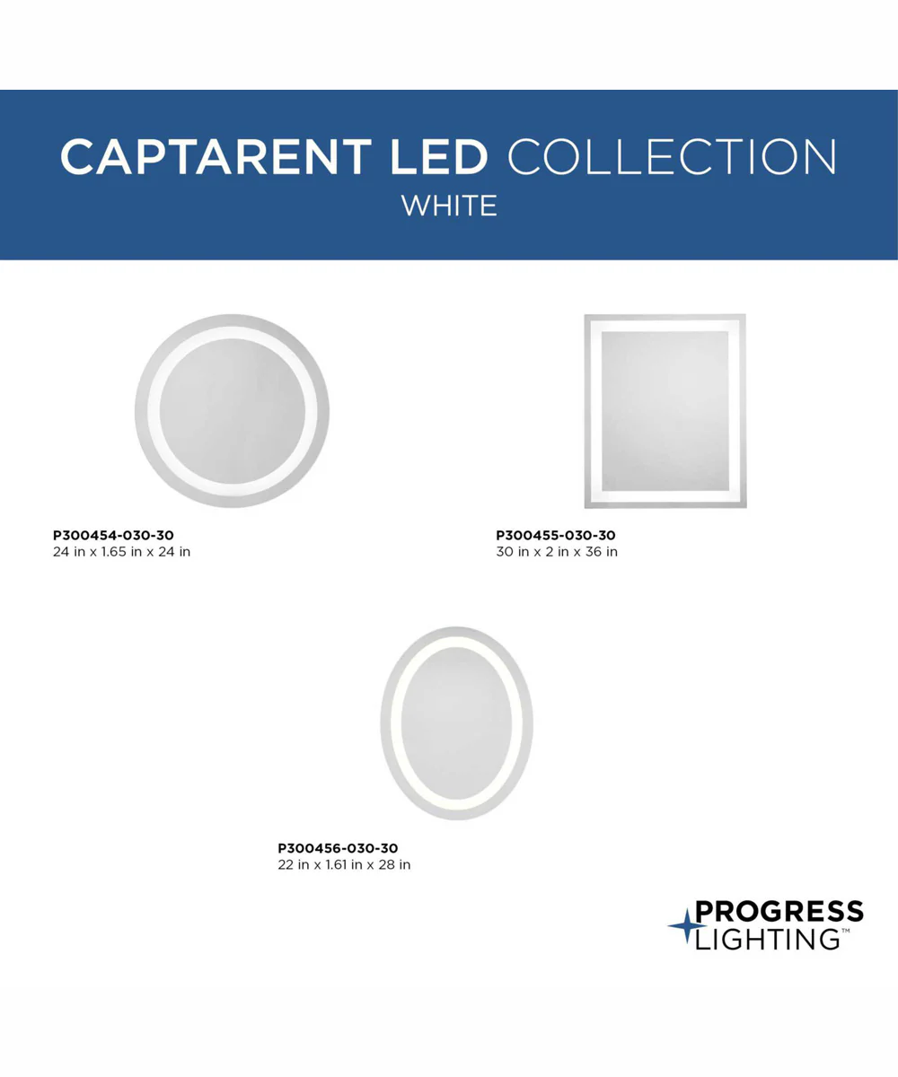 Captarent 22x28 in. Oval Illuminated Integrated LED Modern Mirror White - Image 4