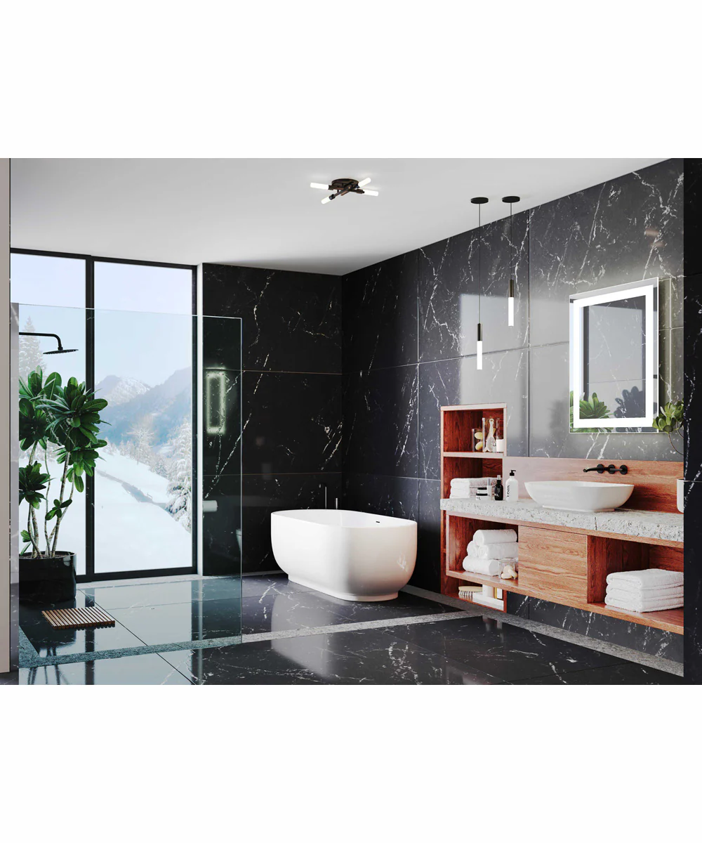 Captarent 30x36 in. Rectangular Illuminated Integrated LED Modern Mirror White - Image 3